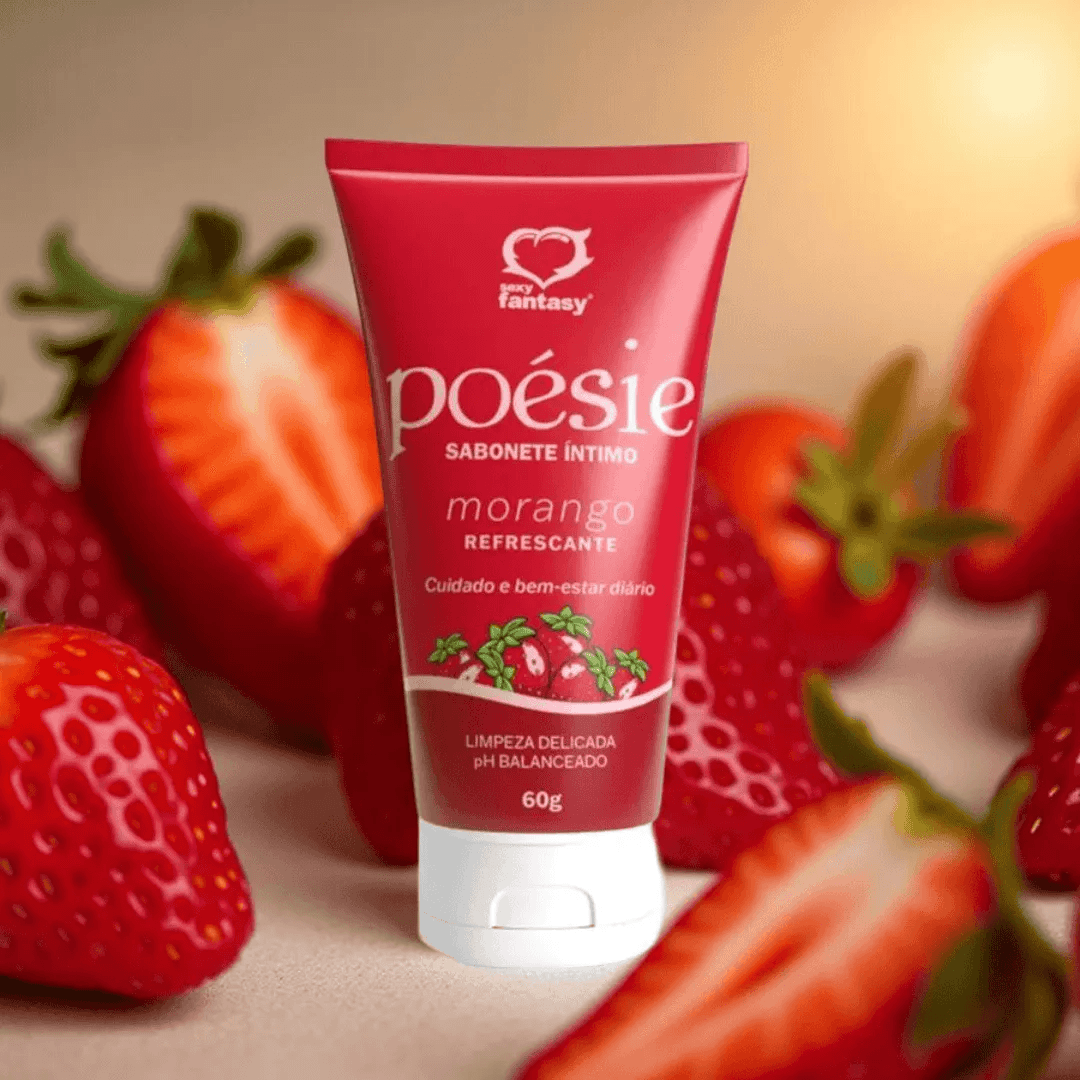 Sabonete Íntimo Poésie Morango 60g Sexy Fantasy