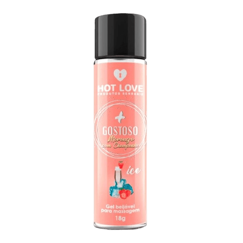 + Gostoso Gel Beijável Morango C/ Champanhe 18g Hot Love